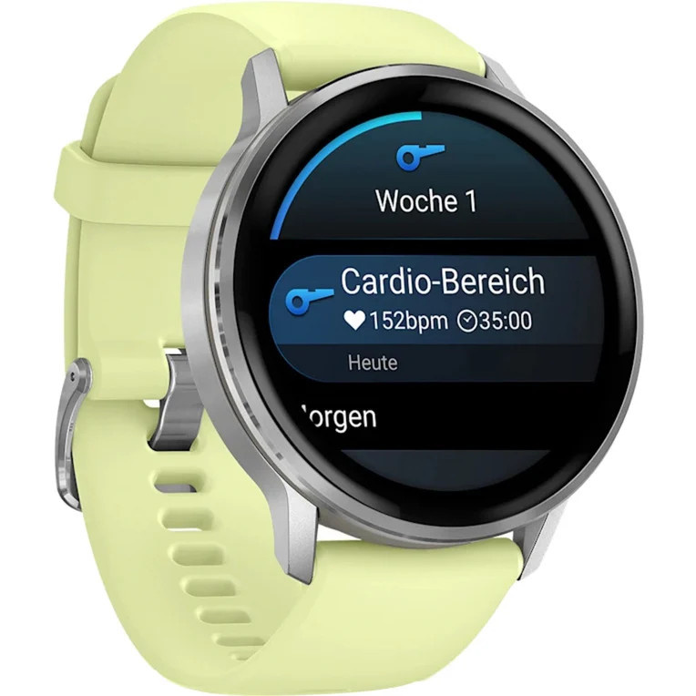 Garmin Venu 4 Fitness-Smartwatch Grau/Silber mit Zitrone Silikon-Armband - Bild 2