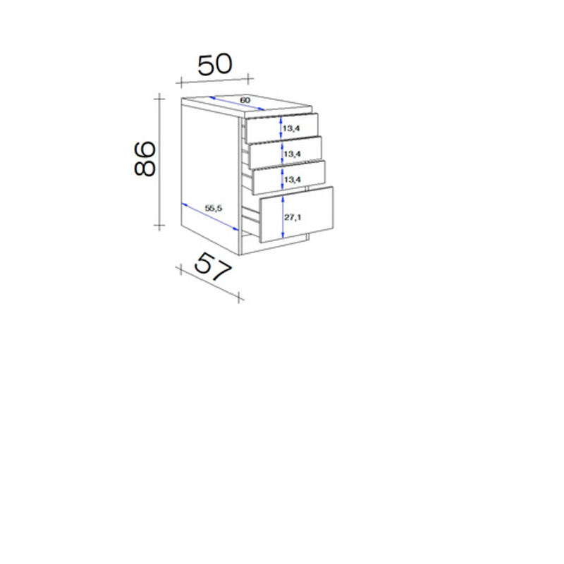 Flex-Well Schubkastenschrank Elva Anthrazit Eiche Nachbildung B/H/T: 50 x 86 x 60 cm - Bild 2