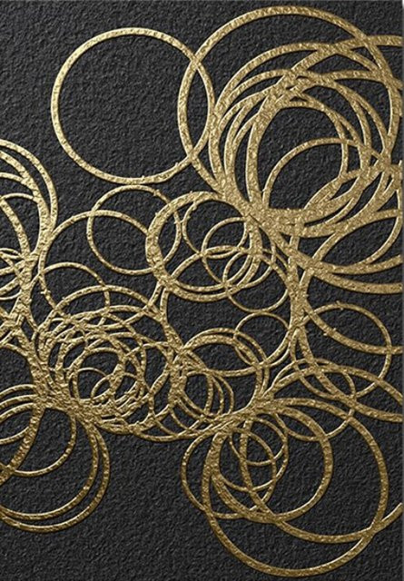 TPFLiving Poster Leinwand Abstrakte Strukturen Modell C in Gold, Breite: 60 cm, Höhe: 90 cm - Bild 1