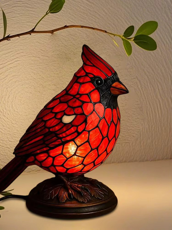 LED-Tischlampe in Tierform aus rotem Harz und Glas im Art-Nouveau-Stil als dekoratives Nachtlicht für dein Schlafzimmer - Bild 3