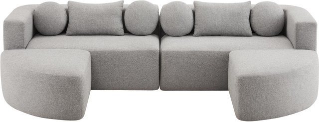 Modulare Schlafcouch von RN Store in Grau mit Schlaffunktion, Taschenfederkern und hochelastischem Schaumstoff, L-Form, B: 292 cm, T: 165 cm, H: 68 cm - Bild 1