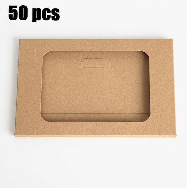 50 Stück Fenster-Umschlagkartons aus Kraftpapier von SZ-Damai in Weiß und Braun - Bild 1
