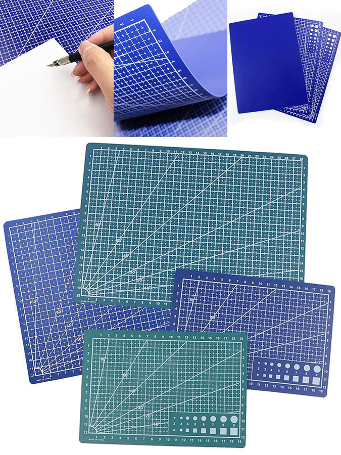 Professionelle Schneidematte in Blau mit einseitigen Gitterlinien für Nähen, Quilten und Lederhandwerk - Bild 3