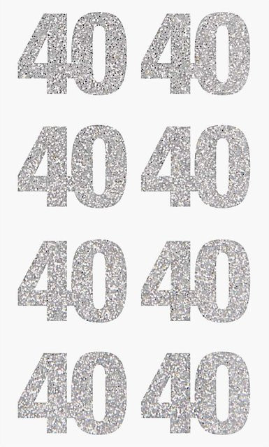 Rico Design Paper Poetry Glittersticker in Silber 40 Stück - Bild 1