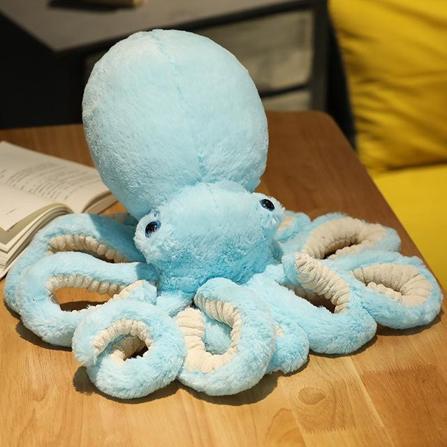 Kreative Lebensechte Oktopus Plüschtiere, Meerestiere, Blau, 1 Stück - Bild 1