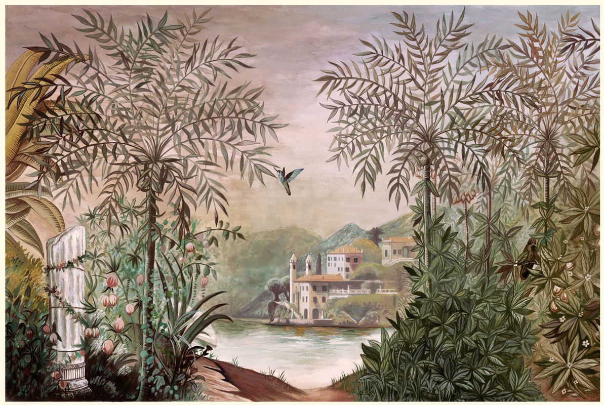 Coordonne Panorama Tapete Palazzo in Rosa und Grün aus Vlies und Vinyl - Bild 3