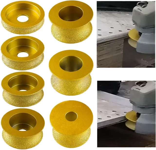 DAZZLEEX Schleifscheibe Bullnose für Trocken-Vakuum-Lötung, Schleifrad für Marmorkanten, Durchmesser: 74 mm, Breite: 20 mm - Bild 1