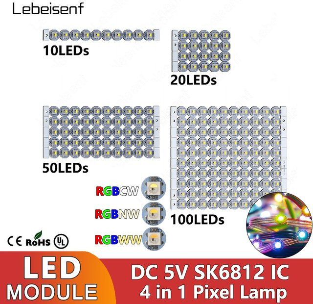 SK6812 4-in-1 LED-Pixel-Lichtmodul mit integriertem IC, adressierbare SMD 5050 RGBWW Multicolour von lebeisenf - Bild 1