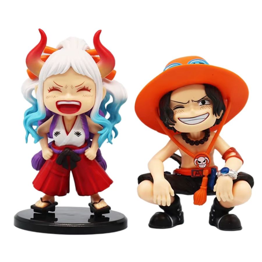 Bandai One Piece Anime Figuren Set aus PVC, Multicolor, Q Version Modell Figuren von Monkey D. Ruffy, Roronoa Zoro, Sanji, Portgas D. Ace und Yamato - Bild 2