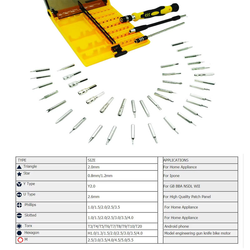 Fbiannely 45 in 1 Präzisions-Schraubendreher-Set mit Magnetfunktion und Pinzette in Gold - Bild 2