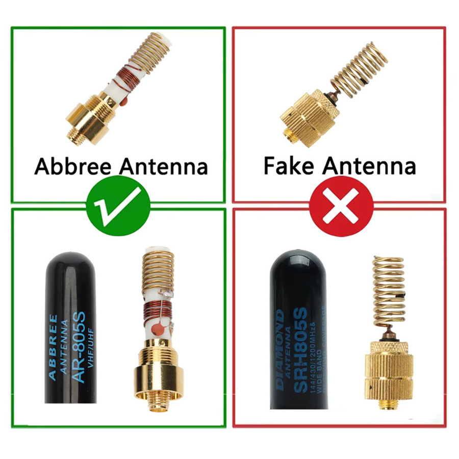 ABBREE Mini Walkie Talkie Antenne AR-805S mit SMA-Buchse Dual Band High Gain für Baofeng BF-888S UV-5R UV-21 PRO Ham Radio in Schwarz und Grün - Bild 3