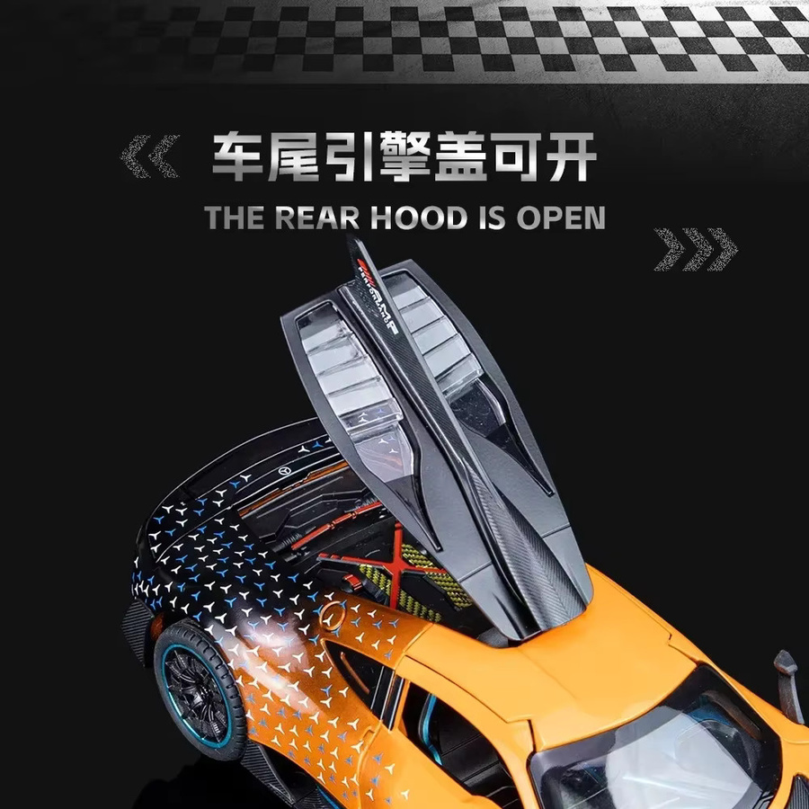 AMG ONE Supercar Modellauto, 1:24, Metall, mit Sound und Licht, Grau - Bild 4