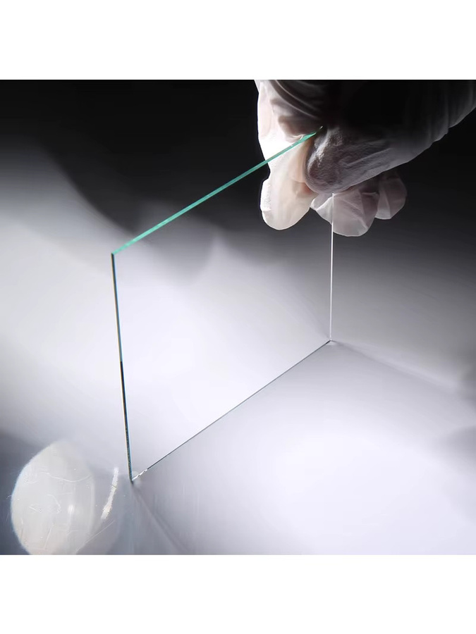SRATE Transflektive Glas-Teleobjektiv-Strahlteilerplatte als Prisma und Teleprompter-Transmissionslinse, transparent, B: 57 cm, H: 42 cm, T: 0,11 cm - Bild 7