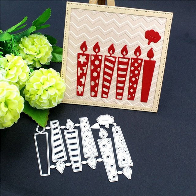 Metall Prägeschablone für Scrapbooking und Handwerk mit Geburtstag Kerze Etikett Motiv - Bild 1
