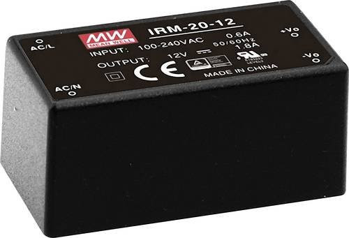 Mean Well MW IRM-20-3.3 AC/DC-Printnetzteil, 3.3 V/DC, 4.5A, 14.8W, Schwarz - Bild 1
