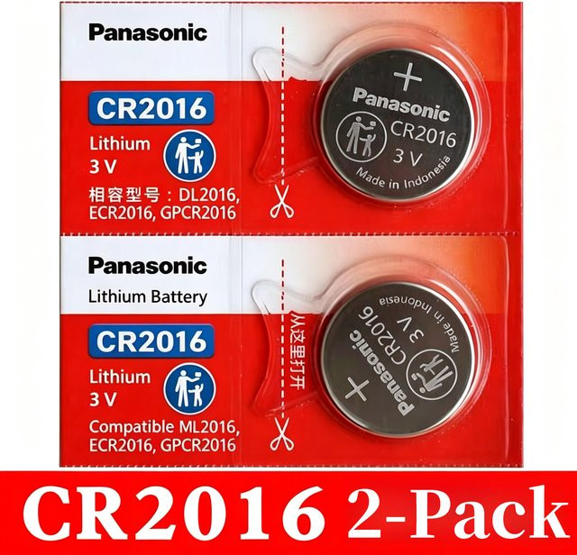 Panasonic CR2016 3V Lithium-Knopfzellen in Silber für Uhren, Taschenrechner und Fernbedienungen - Bild 1