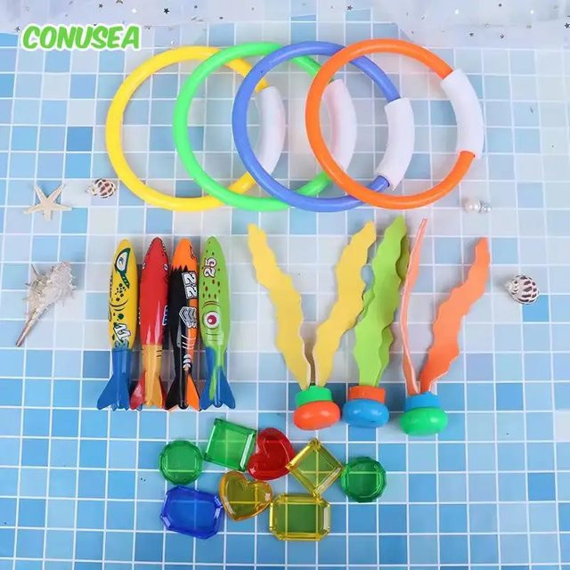 CONUSEA Schwimmen Pool Schatzsuche Tauchen Spielzeug Set, Meerestiere, Bunt / Mehrfarbig - Bild 1