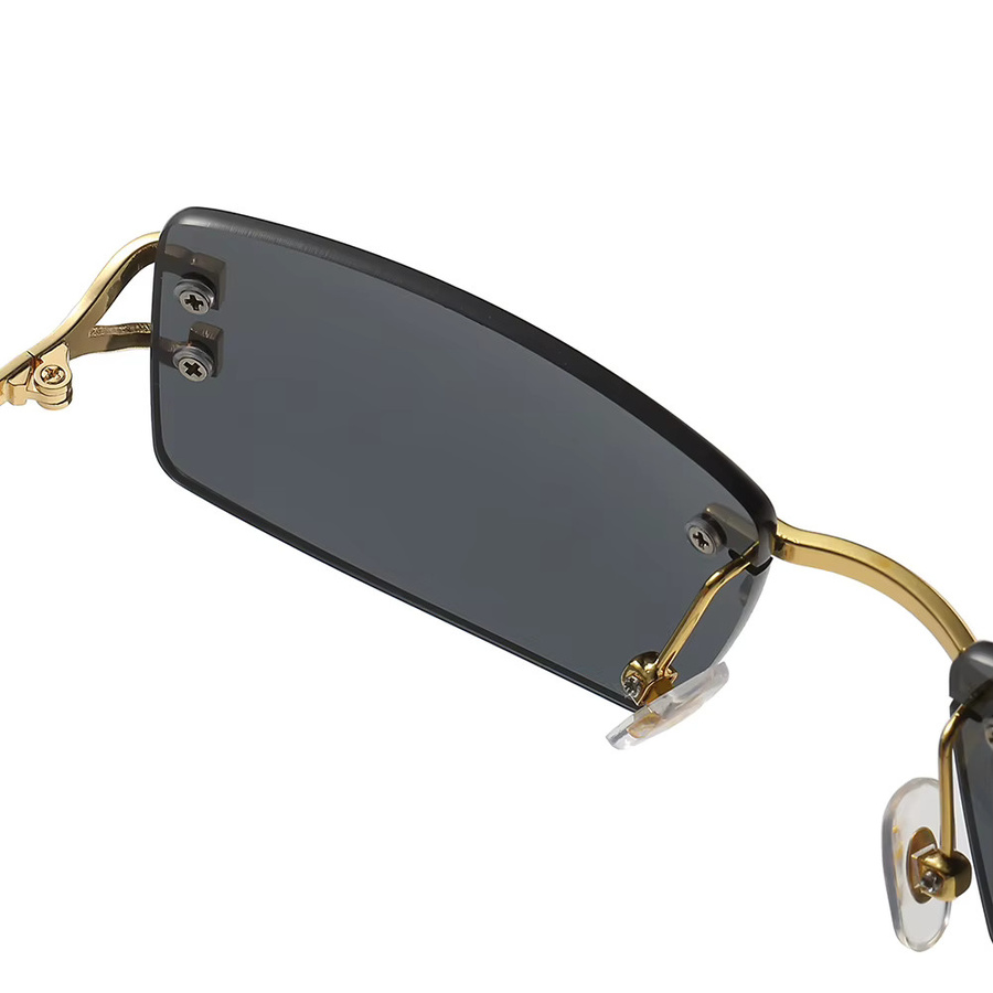 Kachawoo Sonnenbrille randlos, quadratisch, Metall, Unisex, blau, rosa, braun - Bild 2