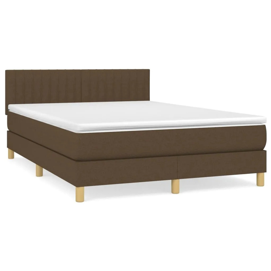 vidaXL Boxspringbett mit Matratze Dunkelbraun B/T/H: 140 x 190 cm - Bild 2