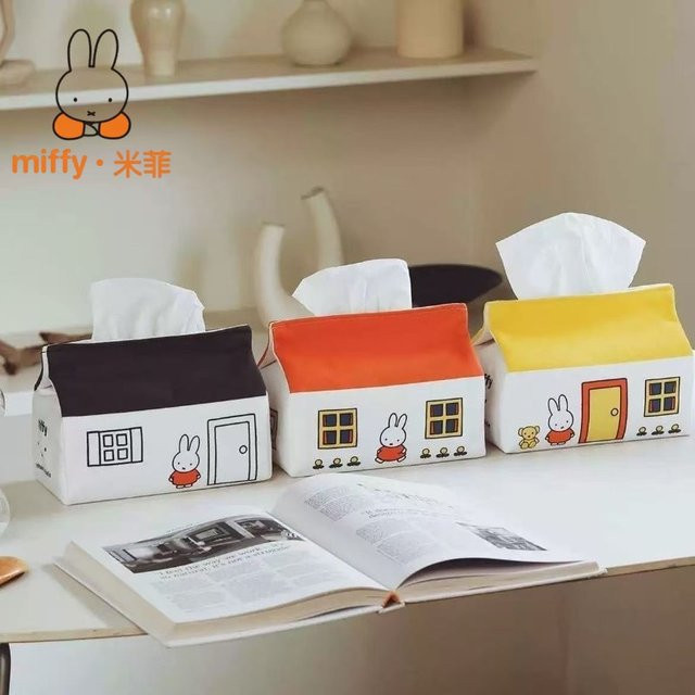 Miffy Kreative Hausförmige Taschentuchbox aus Stoff in Kawaii-Design für Büro und Zuhause - Bild 1