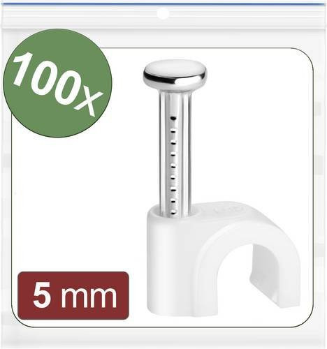 Quadrios Nagelschellen 24CA418 in Weiß für einen Bündel-Durchmesser von 3 bis 5 mm, 100 Stück - Bild 1