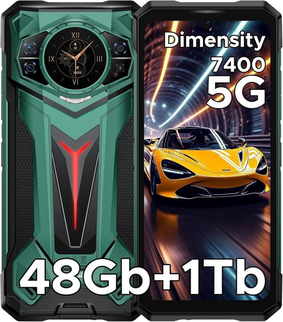 DOOGEE S200 Ultra 5G Smartphone mit 48GB RAM, 1TB Speicher, 6,72 Zoll Display, 11000mAh Akku und 100MP Kamera in Grün - Bild 1