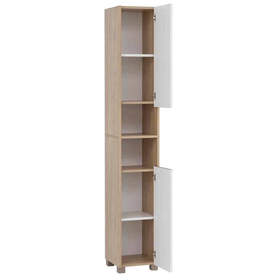 SCHILDMEYER Hochschrank Juba Eiche hell Nachbildung weiß B/T/H: 30,3 x 33,0 x 186,5 cm - Bild 2