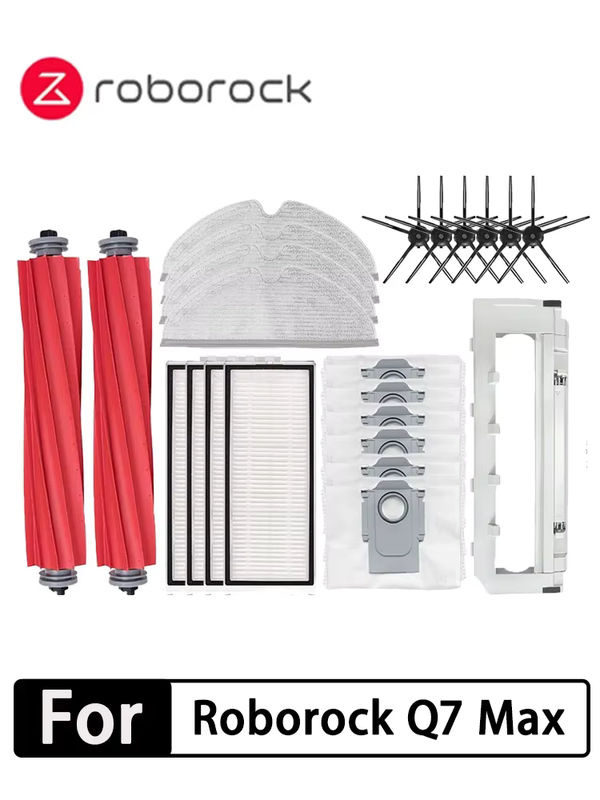 Roborock Zubehör-Set für Q7 Max und T8 mit Staubbeuteln, HEPA-Filtern, Hauptbürsten, Seitenbürsten und Mopps in Multicolor - Bild 4