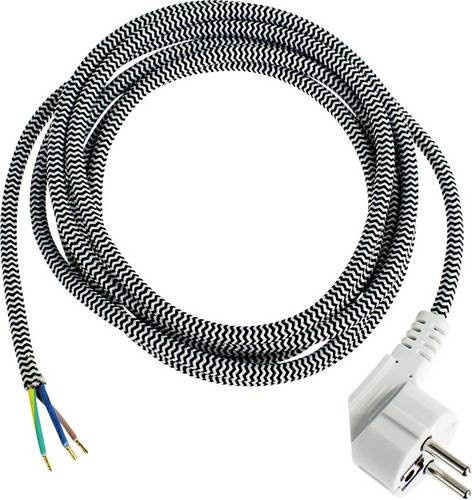 AS Schwabe Strom Anschlusskabel Schwarz/Weiß Länge: 3,00 m - Bild 1