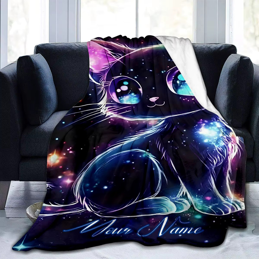 ZIZ Personalisierte Decke mit Cosmic Kitty Katzenmuster in Multicolour, B/T/H: 100 x 75 x 75 cm - Bild 4