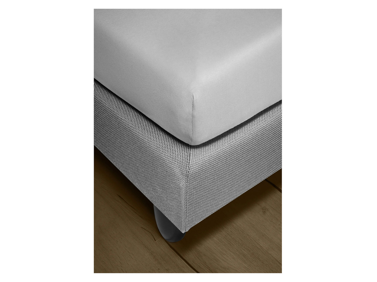 BIERBAUM Biber Spannbetttuch 1001 aus Baumwolle, Farbe Silber, B/T: 100 x 200 cm - Bild 1