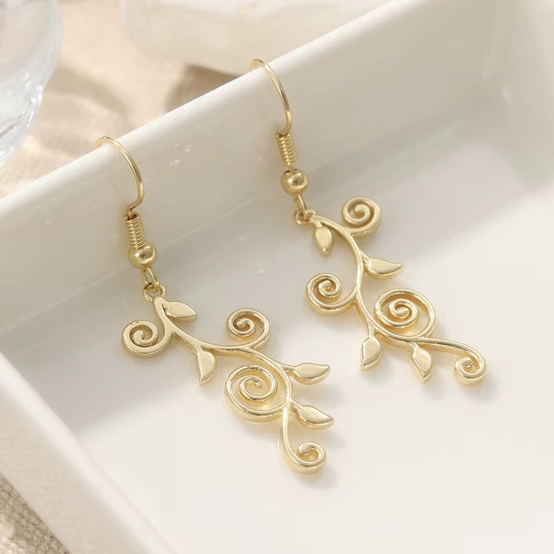 YoYo Hängeohrringe, Gold/Silber Plattiert, Geometrische Spiral-Blumenform, Damen - Bild 2