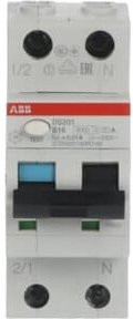 ABB RCBO FI/LS-Schalter 16A DS201A-B16/0,01 in Weiß - Bild 1