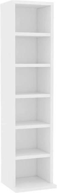 vidaXL CD-Schrank Weiß aus Spanplatte B/T/H: 21 x 20 x 88 cm - Bild 1
