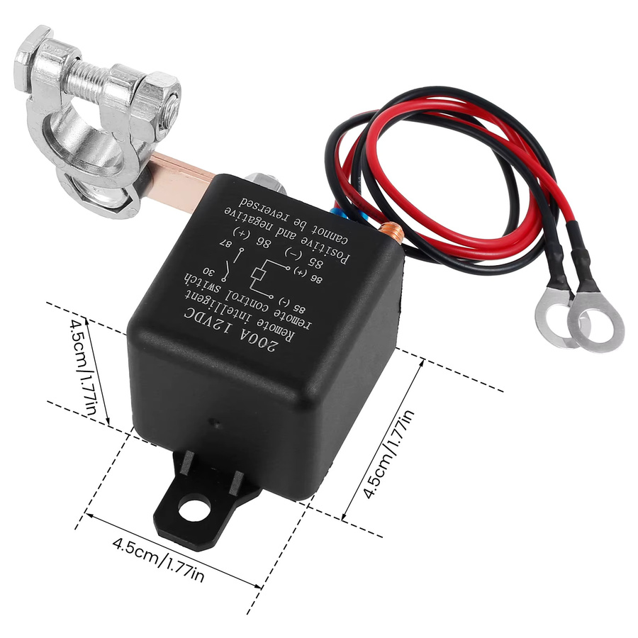 everso Fernbedienung Batterie Trennschalter 12V 200/250A mit Relais in Schwarz für Auto RV Boot - Bild 2