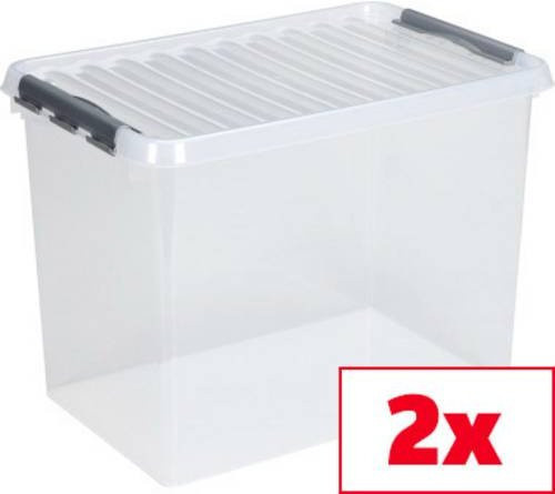 Helit Aufbewahrungsbox Sunware Q-line Transparent 62l, 2er-Set, B: 40 cm, H: 60 cm, T: 34 cm - Bild 1