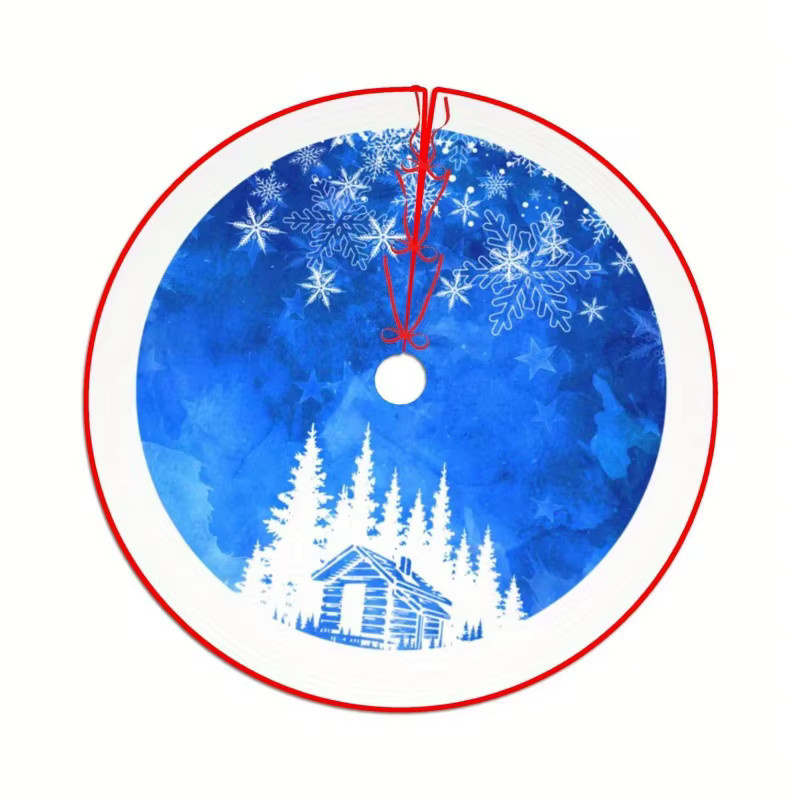 VIKAMA Weihnachtsbaumrock mit blauem Schneeflocken- und Rentier-Design für deine Weihnachtsdekoration - Bild 2