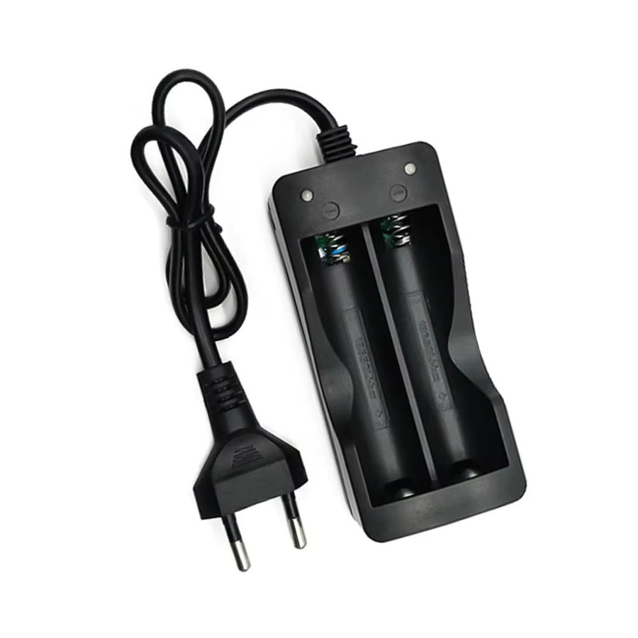 VORTNGLE Dual Slots 18650 Li-Ionen-Akkuladegerät mit EU-Stecker in Schwarz - Bild 3