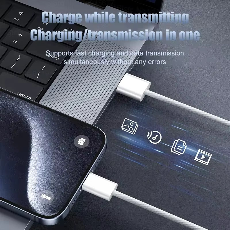 Koovesy USB-A auf USB-C Ladekabel in Weiß mit 20 W Schnellladefunktion für iPhone 15, Huawei, Xiaomi und Samsung Android Geräte - Bild 4