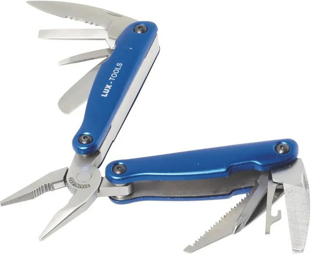 LUX-TOOLS Multitool 12-in-1 Classic in Blau aus Aluminium mit Zange, Säge, Messer und Schraubendrehern - Bild 1