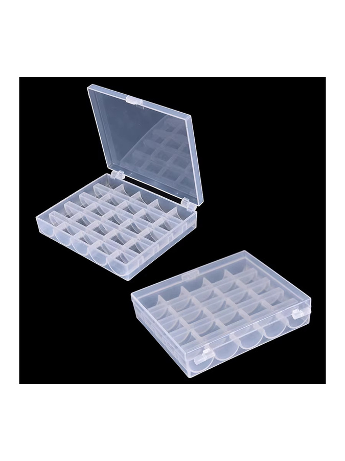 ouhoe Spulenrollen Aufbewahrungsbox aus Kunststoff für 25 Spulen, transparent - Bild 6