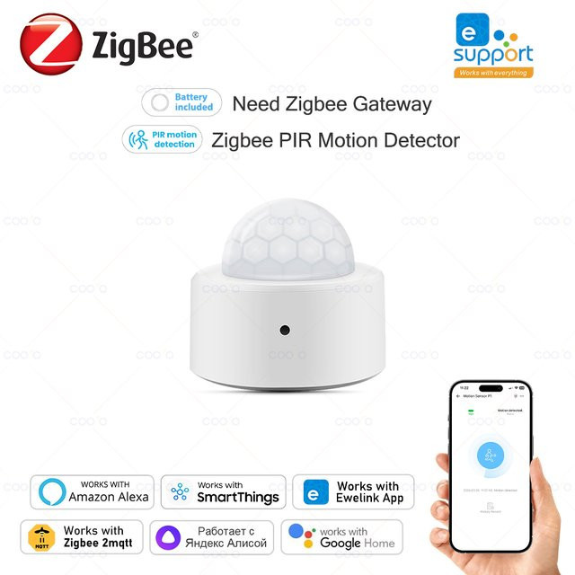 Ewelink Zigbee 3.0 Mini PIR Bewegungssensor in Weiß für Alexa und Google Home - Bild 1