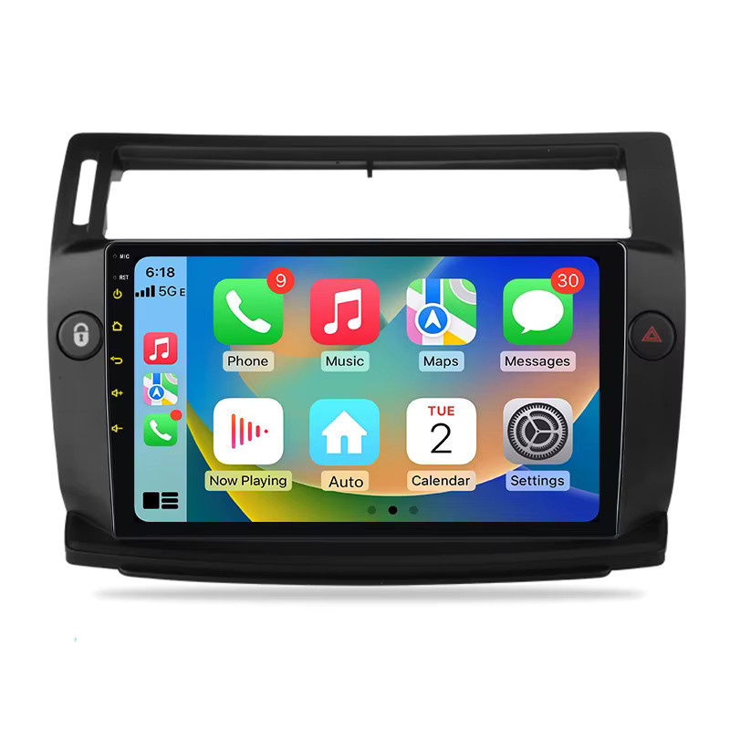 Junsun Android 15 Autoradio für Citroen C4 C-Triomphe Quatre 2004-2014 mit 9 Zoll IPS-Bildschirm, kabellosem Apple CarPlay und Wi-Fi in Schwarz - Bild 7