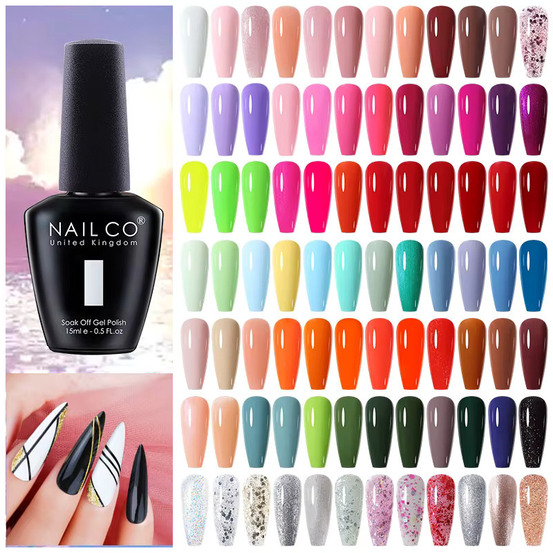 NAILCO Gel Nagellack Maniküre Kit, Helle Rosa, 15 ml, 8 Teile - Bild 1