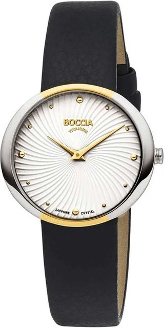 Boccia Damenuhr, Quarz, Titan, Saphirglas, 32 mm, Leder, Weiß - Bild 1