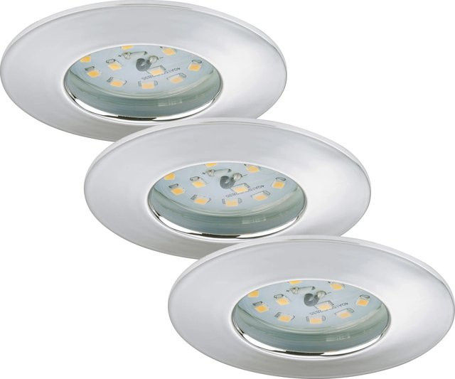 Briloner LED-Einbauleuchte Attach 3er-Set in Chrom, rund, warmweiß - Bild 1