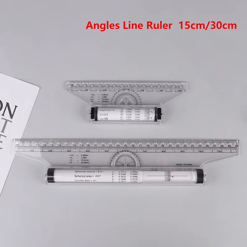 Nice Multifunktionales Winkellineal aus transparentem Kunststoff, Metrisches Paralleles Rolllineal, Breite: 15 cm und 30 cm - Bild 2