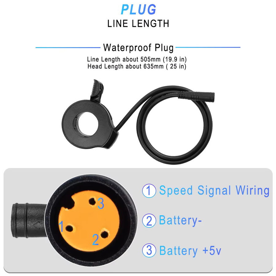 Bafang E-Bike Daumengas in Schwarz für Mid-Drive Motor Conversion Kits zur Geschwindigkeitsregelung - Bild 3