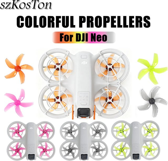 DJI NEO 2 Propeller Set mit fünf Blättern in Multicolor und Orange mit Schnellverschluss-Zubehör - Bild 1