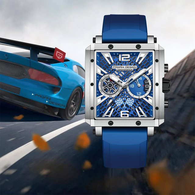 PAGANI DESIGN Chronograph, Quarz, Edelstahl, Kautschuk, Saphirglas, Herren - Bild 1